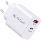 Incarcator retea Tellur PDHC101 1x USB, 1x USB-C, alb, tehnologia Quick Charge 3.0