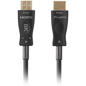Lanberg HDMI Male - HDMI Male, v2.1, Optical active, 20 m, Negru