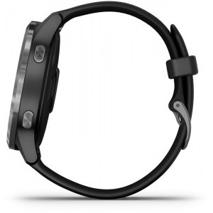 Garmin Vivoactive 4, negru, curea silicon negru, GPS + HR
