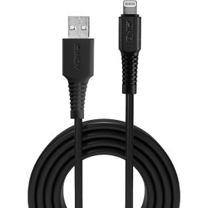 LINDY USB Male la Lightning Male, 1 m, Black