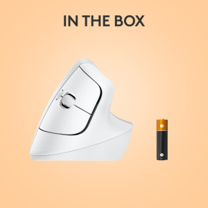 Logitech Lift for Mac, Vertical Ergonomic, Bluetooth, White