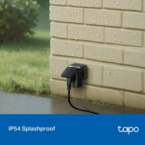 TP-LINK Priza Smart WiFi de exterior Tapo P410M, Matter, IP54, Monitorizare energie, 3680W, 16A