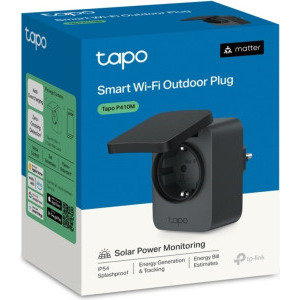 TP-LINK Priza Smart WiFi de exterior Tapo P410M, Matter, IP54, Monitorizare energie, 3680W, 16A