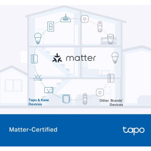 TP-LINK Priza Smart WiFi de exterior Tapo P410M, Matter, IP54, Monitorizare energie, 3680W, 16A