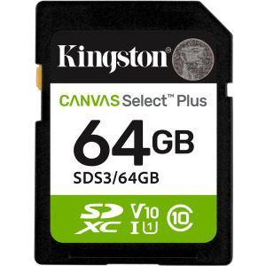 Card memorie Kingston SDXC Canvas Select Plus Gen3 Class 10 UHS-I 64GB