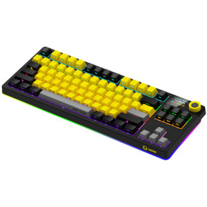 LORGAR KBP70TKLW Pro RGB Toxic Purple Linear Switch Black/Yellow Mecanica