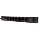 Priza/prelungitor Logilink 8x Schuko, 2m, Black