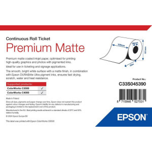Consumabil Epson Rola continua bilete mate premium C33S045390, 102 mm x 50 m
