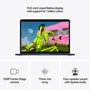 Apple 13.6'' MacBook Air 13 with Liquid Retina, Apple M5 chip (10-core CPU), 32GB, 512GB SSD, Apple M5 10-core GPU, macOS, Midnight, US keyboard, 2026
