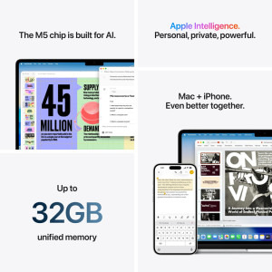 Apple 13.6'' MacBook Air 13 with Liquid Retina, Apple M5 chip (10-core CPU), 16GB, 512GB SSD, Apple M5 10-core GPU, macOS, Starlight, INT keyboard, 2026