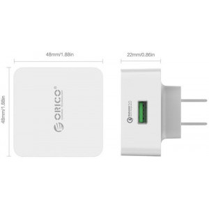 Orico 1x USB, 2A, 18W, White, tehnologia Quick Charge 2.0