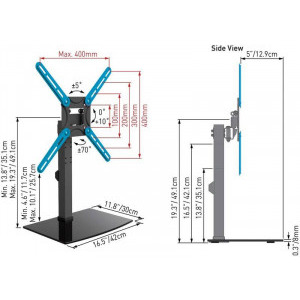 Barkan S320.B, fix, 29 - 58 inch, negru