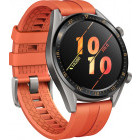 Huawei WATCH GT, Bluetooth, GPS, corp argintiu, curea silicon portocaliu, rezistent la apa, senzor HR