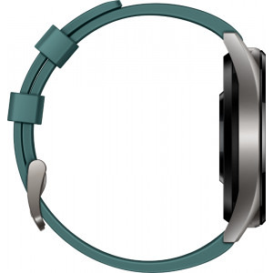 Huawei WATCH GT, Bluetooth, GPS, corp argintiu, curea silicon verde, rezistent la apa, senzor HR
