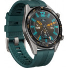 Huawei WATCH GT, Bluetooth, GPS, corp argintiu, curea silicon verde, rezistent la apa, senzor HR