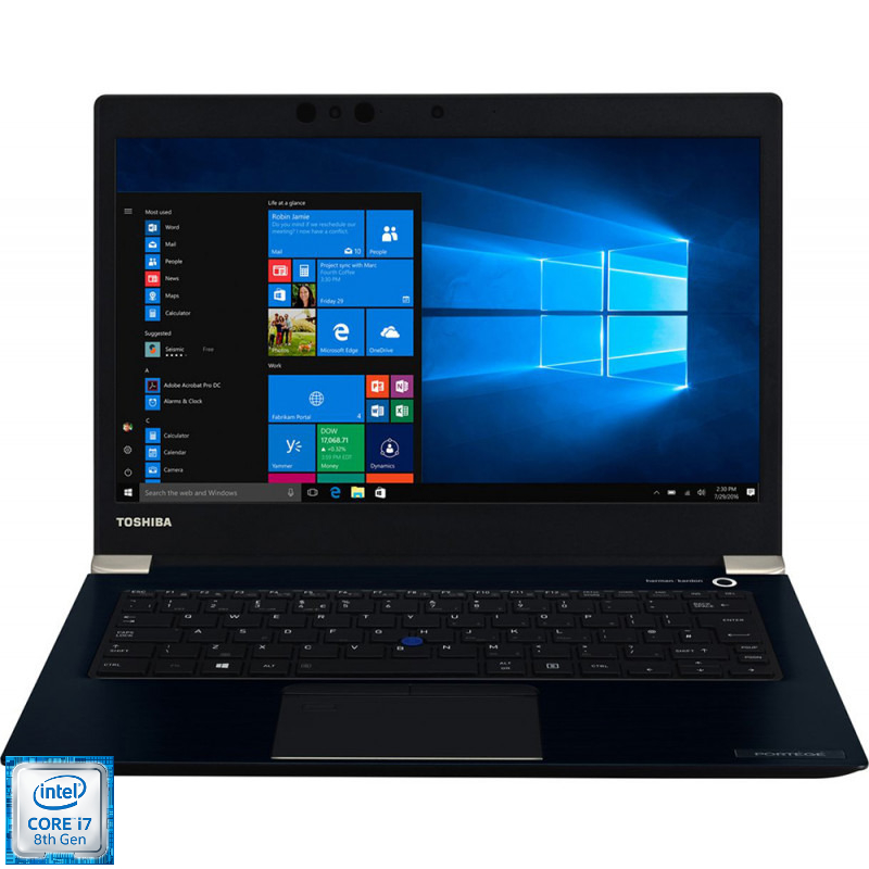 Ultrabook Toshiba 13.3'' Portege X30-E-119, FHD, Procesor Intel® Core™ i7-8550U (8M Cache, up to 4.00 GHz), 8GB DDR4, 512GB SSD, GMA UHD 620, Win 10 Pro, Onyx Blue