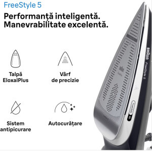 Braun Fier de calcat FreeStyle 5 SI5188BK, 2800W, 50g/min, Negru
