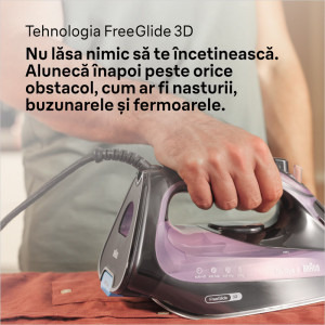 Braun Fier de calcat TexStyle 9 SI9661VI, 3100W, 50g/min, Violet/Negru