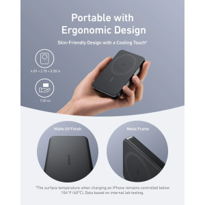 Anker MagGo 10000 mAh, 1x USB-C, 15W Wireless, Black