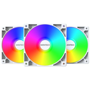 Ventilator Montech GF120 ARGB PWM 120mm White Three Fan Pack