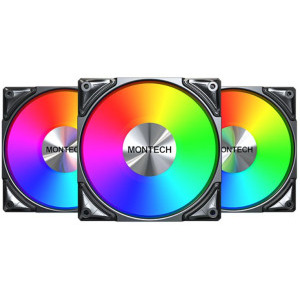 Montech Metal Pro ARGB 120mm PWM Black Three Fan Pack