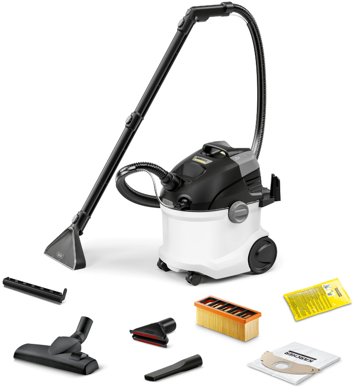 Aspirator Karcher SE 5, Aparat de curatat cu extractie, 1000W, 4L, Alb/Negru