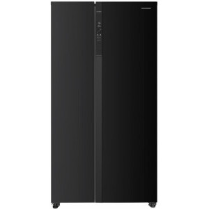 Frigider Side By Side Heinner HSBS-HM532NFBKE++, 532 L, Clasa E, Full No Frost, Inverter, Display LED, Iluminare LED, 177 cm, Negru