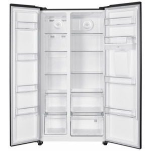 Heinner HSBS-HM529NFBKWDE++, 529 L, Clasa E, Full No Frost, Inverter, Dozator apa, Display LED, Iluminare LED, 177 cm, Negru
