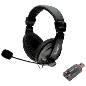 Casti Spacer SPK-222-USB Black