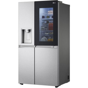 LG GSXV91MBAE, 635 L Clasa E, No Frost, LinearCooling, InstaView, Door-in-Door, UVnano, Dozator apa & gheata, 179 cm, Inox