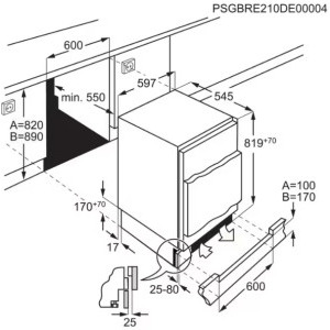 AEG incorporabil OSF6I82EF, 110 L, Clasa E, Control electronic, 82 cm