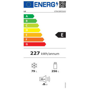 LG GTBV38PZGKD, 312 L, Clasa E, Full No Frost, LinearCooling, DoorCooling+, Inverter Linear, 172 cm, Inox