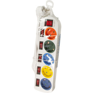 Logilink LPS258, 5x Schuko, 1.5m, Alb-Multicolor