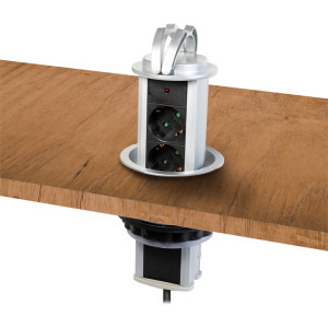 Logilink LPS235A, 3x Schuko, Retractabila, 1.8m, Argintiu-Negru-Alb