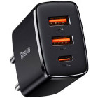 Incarcator retea Baseus CCXJ-E01, 1x USB-C, 2x USB, Quick Charge 30W, Black