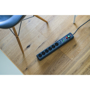 Brennenstuhl Secure-Tec, 6x Schuko, 3m, Antracit