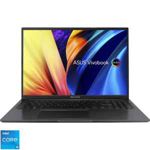 ASUS 16'' Vivobook 16 X1605ZA, 3.2K OLED 120Hz, Procesor Intel® Core™ i5-1235U (12M Cache, up to 4.40 GHz, with IPU), 16GB DDR4, 512GB SSD, Intel Iris Xe, No OS, Indie Black