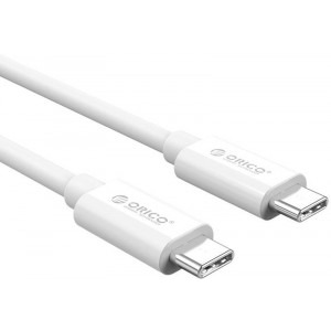 Orico CTC100M-10, USB-C la USB-C 1 m, White, amperaj maxim suportat 5A