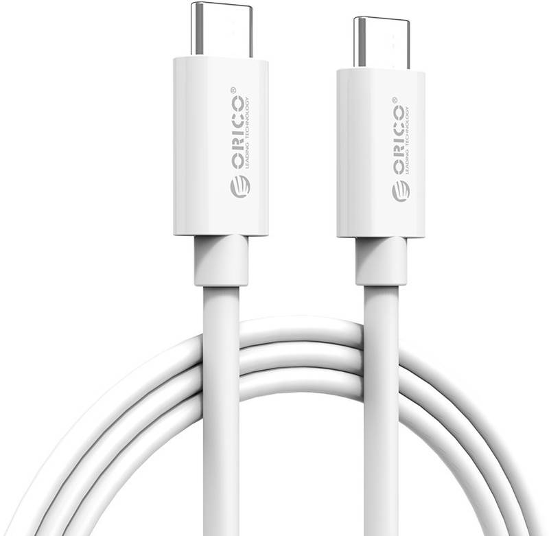 Cablu de date / adaptor Orico CTC100M-20, USB-C la USB-C, 2 m, White, amperaj maxim suportat 5A