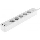 Priza/prelungitor Orico GPC-5A2U, 2x USB, alb