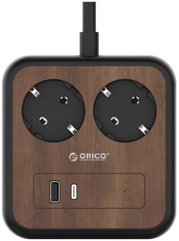 Priza/prelungitor Orico APD-2A1U1C-EU-18W cu 1x USB, 1x USB-C lemn 1.3m