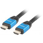 Cablu video Lanberg HDMI Male - HDMI Male, v2.0, 1.8m, negru-albastru