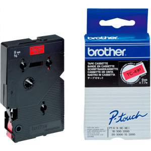 Consumabil Brother Banda Laminata TC-491 9 mm black on red