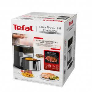 Tefal Friteuza fara ulei Easy Fry&Grill 2in1 EY505D15, 1400W, 4.2L, Negru/Argintiu, Negru-Argintiu