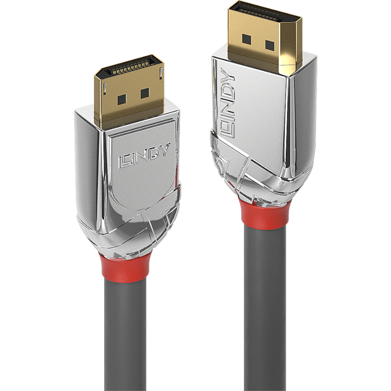 Cablu video LINDY Cromo, DisplayPort Male - DisplayPort Male, v1.4, 1m, gri-argintiu