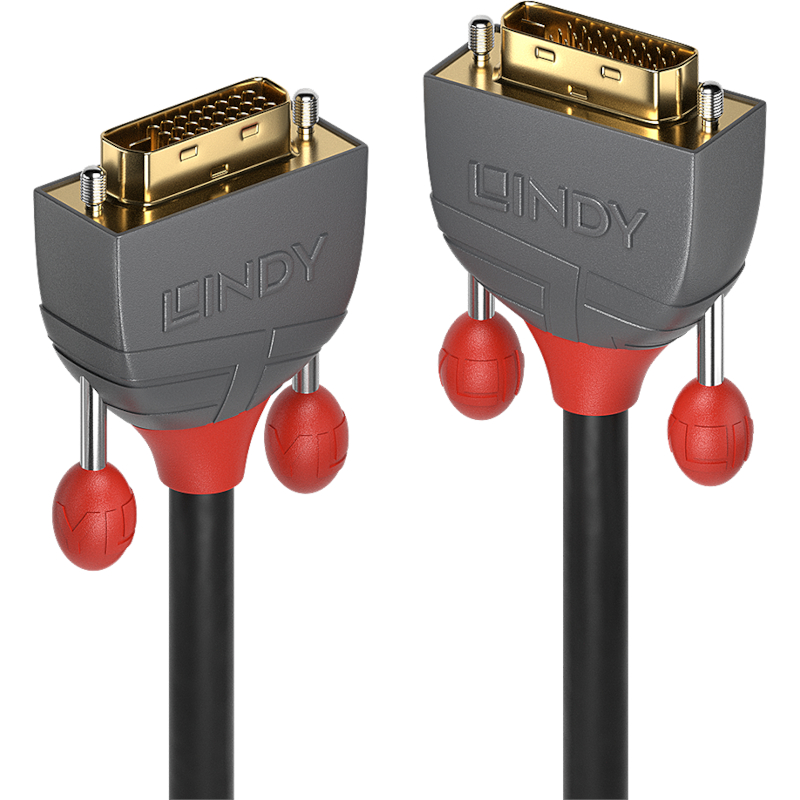 Cablu video LINDY Anthra, DVI-D Male - DVI-D Male, Dual Link, 2m, negru-gri
