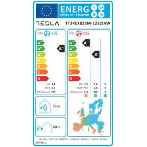 Tesla TT34EX82BM-1232IAW, 12000 BTU, A++/A+, Ionizator, Wi-Fi, Inverter