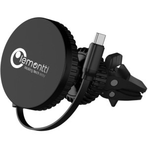 Lemontti MagSage Magnetic, Auto, Incarcare wireless, cablu retractabil USB-C, 1m, Black