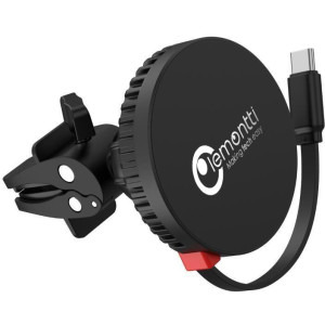 Lemontti MagSage Magnetic, Auto, Incarcare wireless, cablu retractabil USB-C, 1m, Black