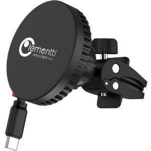 Lemontti MagSage Magnetic, Auto, Incarcare wireless, cablu retractabil USB-C, 1m, Black